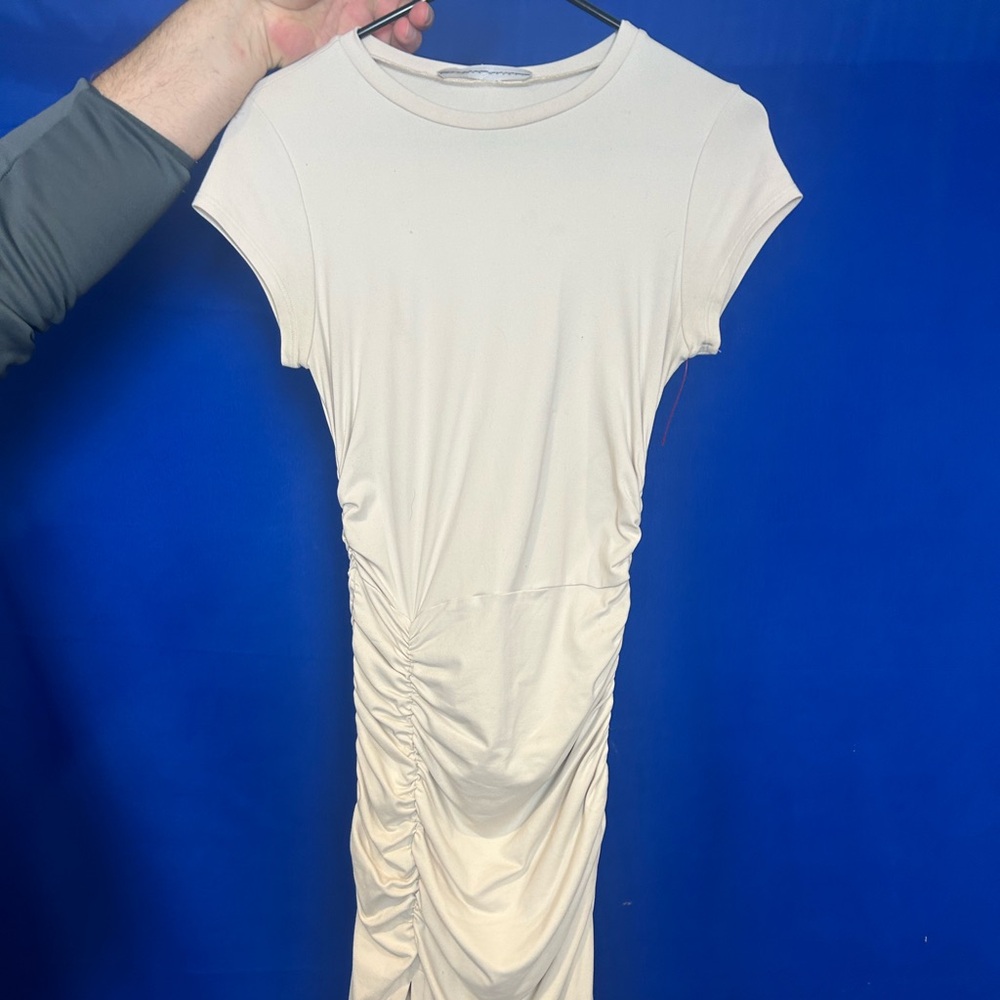 Susana Monaco White Ruched Maxi Dress